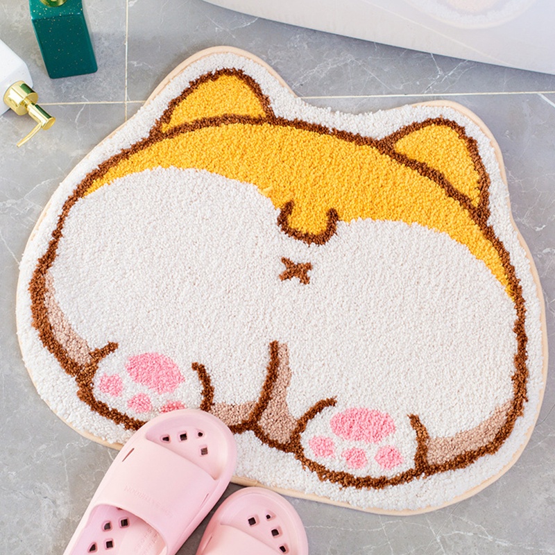 Thảm Chùi Chân Mini Hình Mông Corgi Hoạt Hình Siêu Đáng Yêu