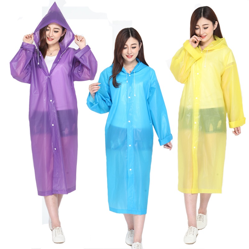 Áo Mưa Măng Tô, Áo Mưa Trong Suốt Có Mũ Chống Thấm Thời Trang Hàn Quốc Vải Dù Cao Cấp Dùng Nhiều Lần