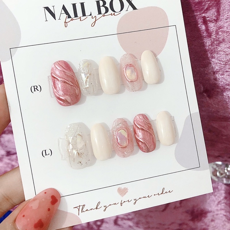 Nailbox móng up style hàn tráng gương hồng