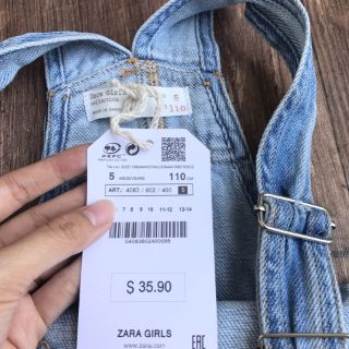Short yếm jean bé gái Z