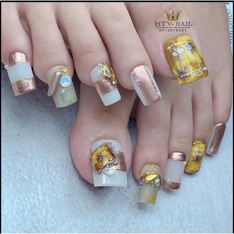 Móng úp chân phom vuông dài - Móng úp chân dài dùng được cho tay và chân