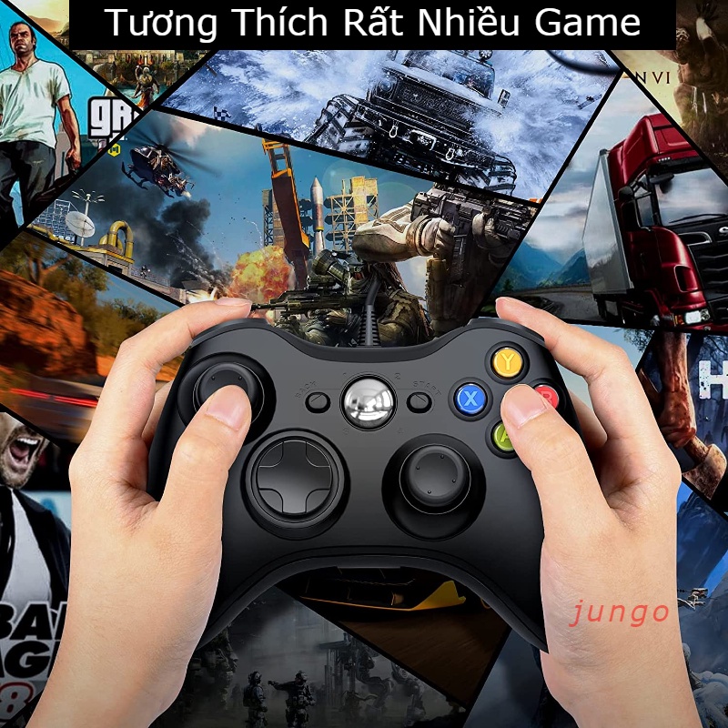 Tay cầm chơi game fifa online 4 Microsoft Xbox 360 Full Box Có Rung,Tay Cầm fo4 có dây PC,Laptop full skill