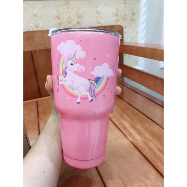 Ly giữ nhiệt thái lan 900ml tặng kèm túi ống hút và  cọ rửa ly