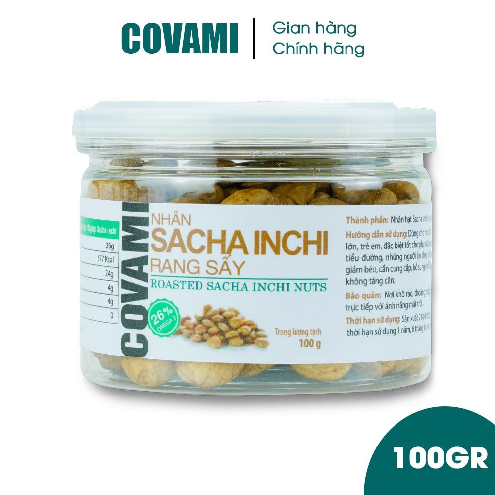 Hạt dinh dưỡng sachi inchi đã tách vỏ nhân rang mộc thương hiệu COVAMI 100GR