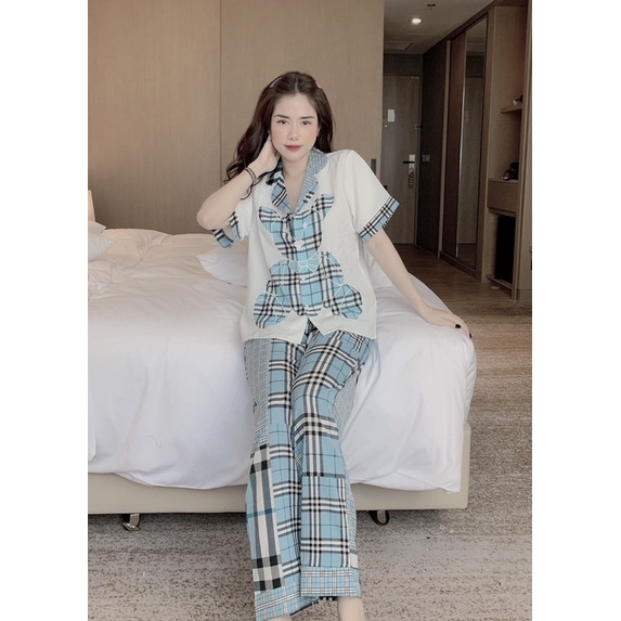 Đồ Bộ Pijama Nữ Lụa Mango Cao Cấp,Tay Ngắn Quần Dài,Chất Vải Mềm Mịn,Siêu Mát MG04 | BigBuy360 - bigbuy360.vn