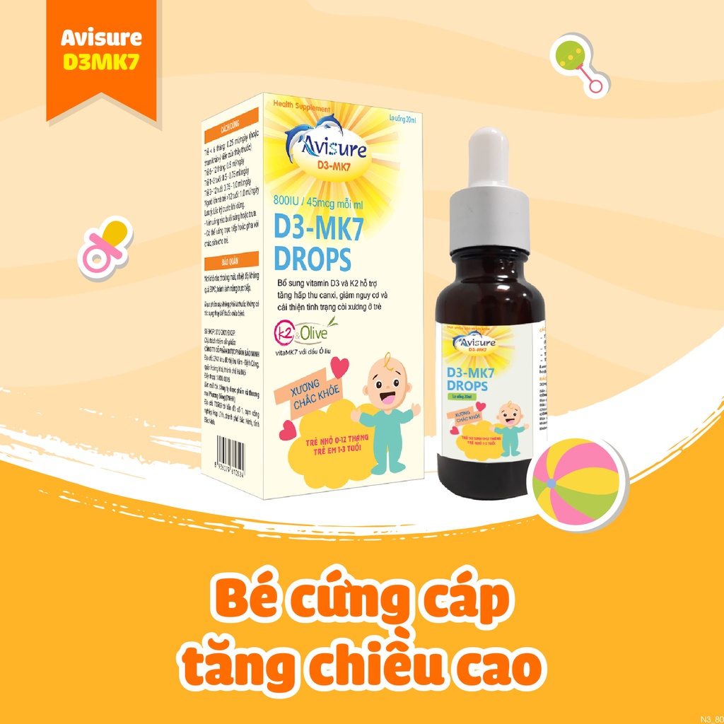 Avisure D3MK7 tinh khiết tự nhiên cho bé 10ml