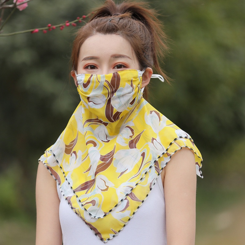 Khẩu Trang Vải Lụa Bảo Vệ Cổ Và Cổ Chống Nắng Khi Lái Xe Ngoài Trời Sự Bảo Vệ