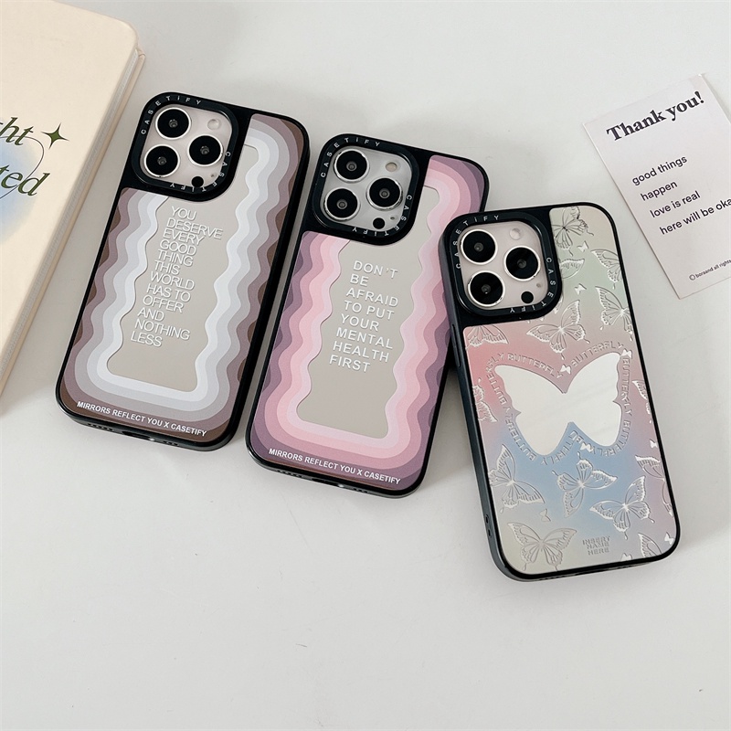 Ốp Điện Thoại In Hình Bướm Và Sóng Biển Cho Iphone 14 Pro Max 13 Pro Max 11 Pro Max 12ProMax 6 / 7G 7 / 8 Plus