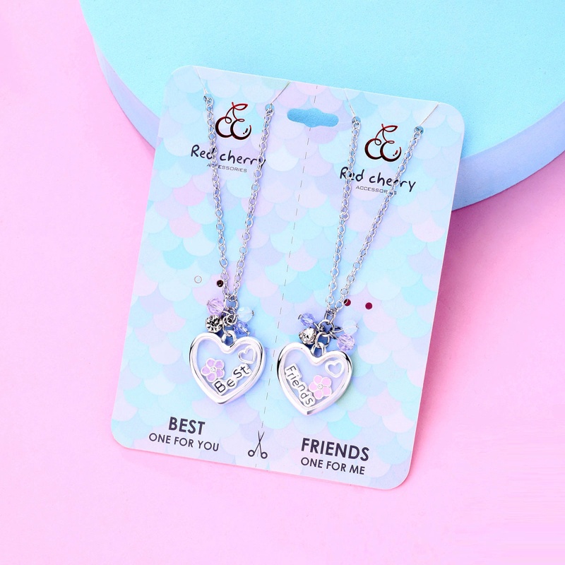 Set 2 Vòng cổ Ghép Hình Trái Tim Cho Chị Em Gái