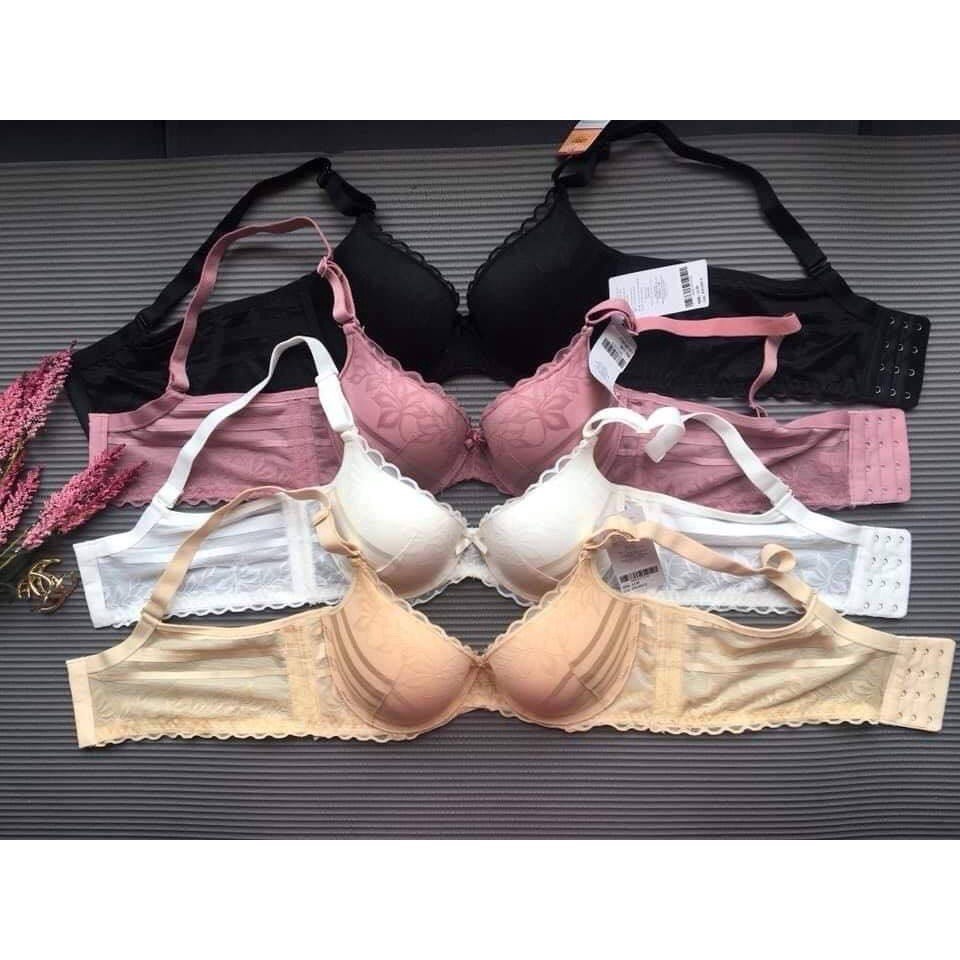 Áo Ngực Nữ Cotton Ren Lovely Đệm Siêu Nâng 4.5cm Dây Lưng Bản To 4 Móc Cài Sau Hieu Store24h - 1126