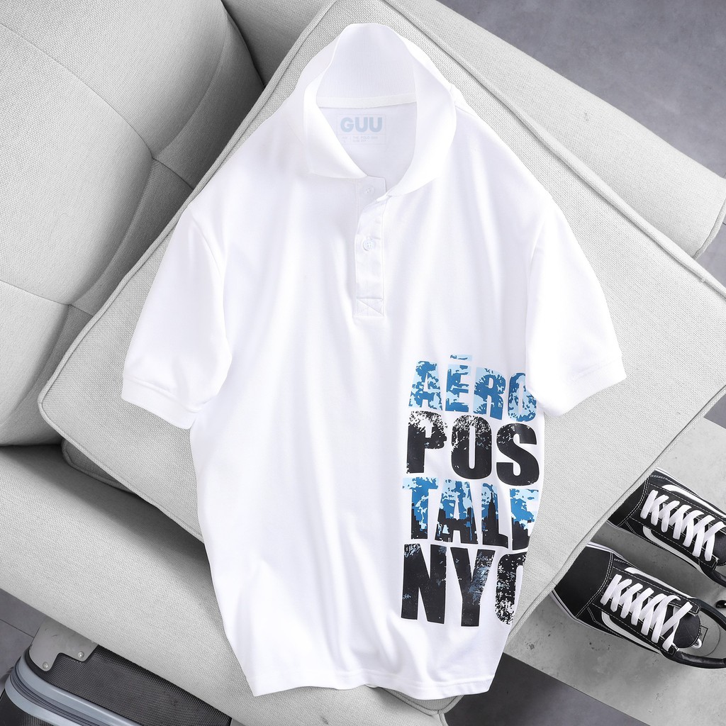 Áo thun polo nam cổ trụ GUU vải cá sấu, cotton cao cấp chuẩn form