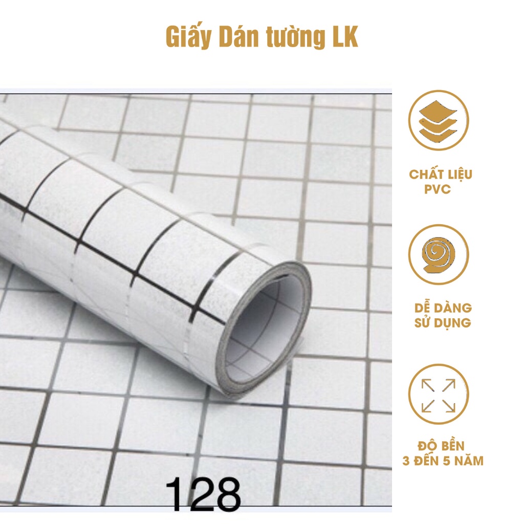 Decall Dán Bếp Cách Nhiệt Cao Cấp Chống Thấm Tiện Lợi Họa Tiết Kẻ Ô Vuông Độc Đáo Kích Thước 5mx61cm