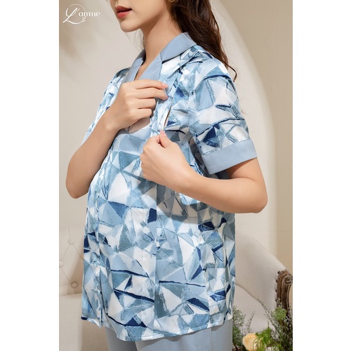 Bộ bầu mặc nhà Bộ Jessi chất lụa mát mẻ, thấm hút mồ hôi tốt thích hợp cho da nhạy cảm thiết kế bởi LAMME