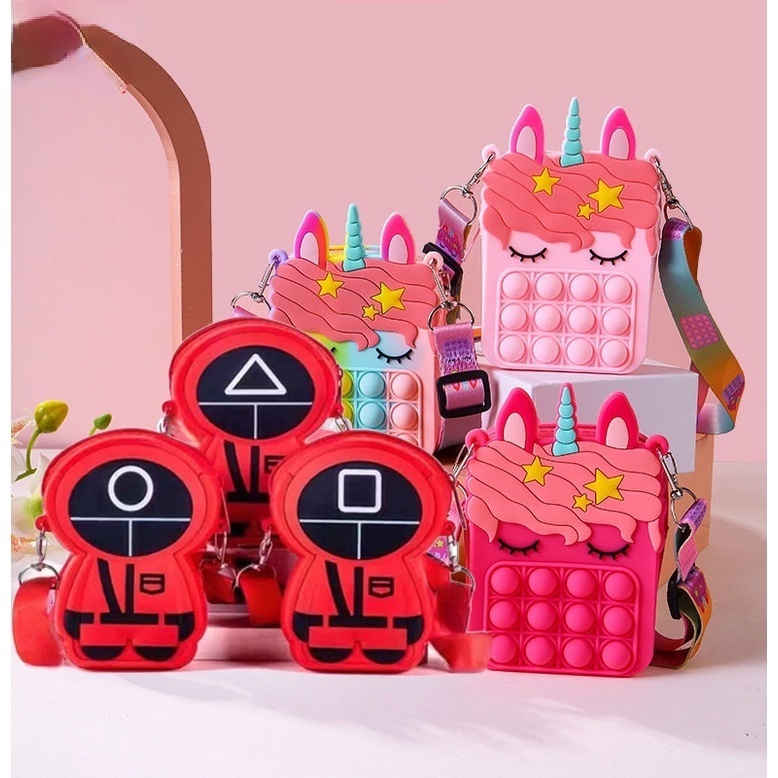 Túi đeo vai đựng ví tiền hình kỳ lân chống căng thẳng