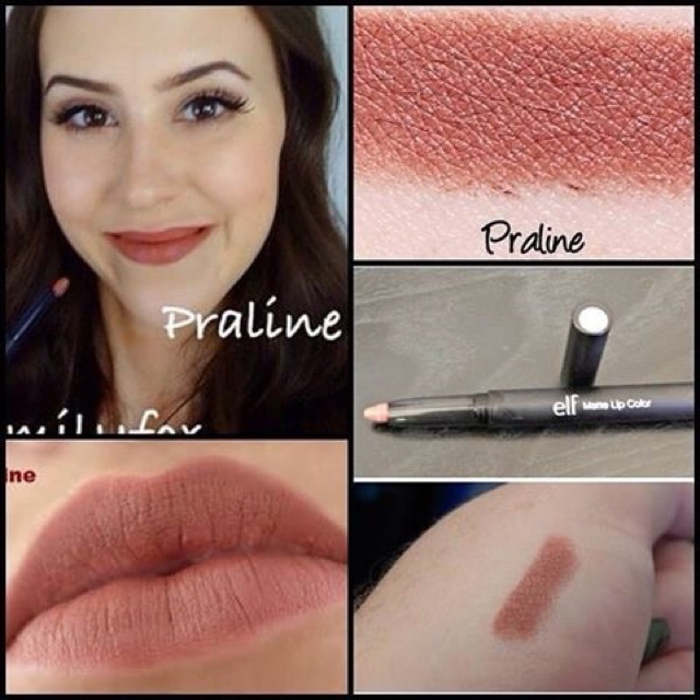 Son thỏi dạng bút chì Elf Matte Lip Color màu Praline nâu pha cam đất