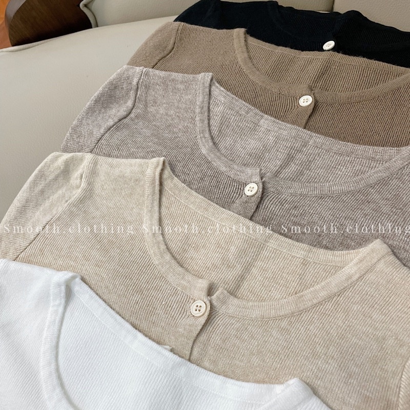 Áo len cộc tay cài cúc | BigBuy360 - bigbuy360.vn