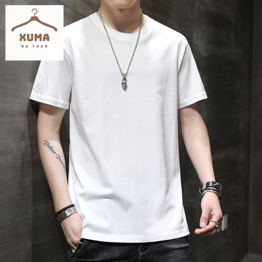 [ FREE SHIP ] Áo phông nam áo thun nam tay ngắn cổ tròn màu trơn chất thun lạnh co giãn 4 chiều xuma