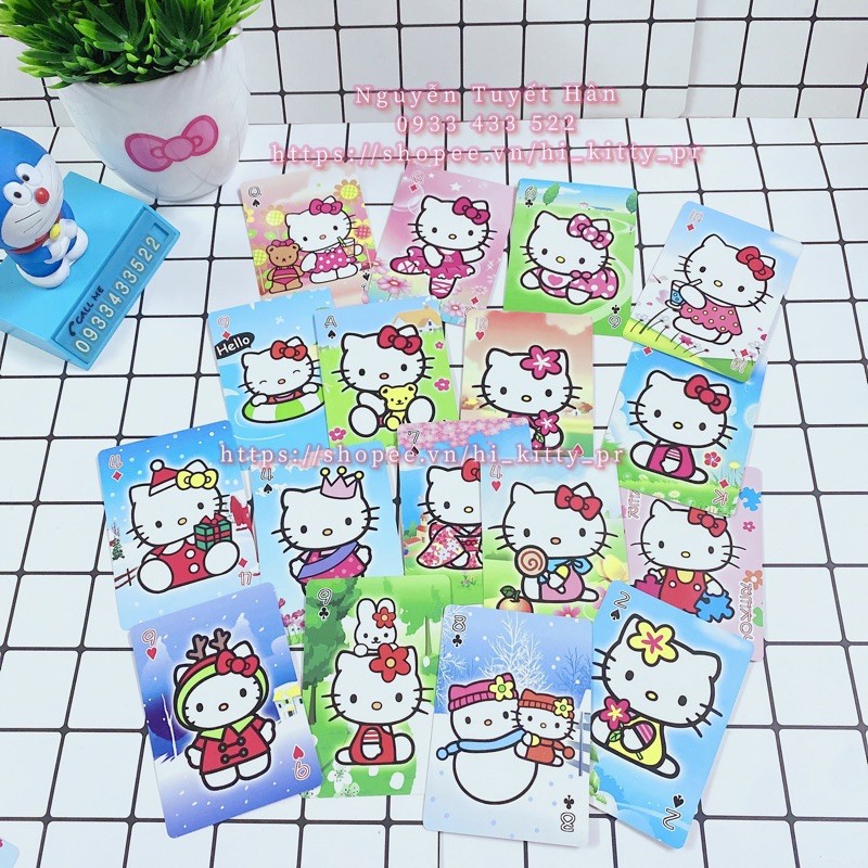 Bộ bài tây 52 lá 52 hình HELLO KITTY - DOREMON DORAEMON