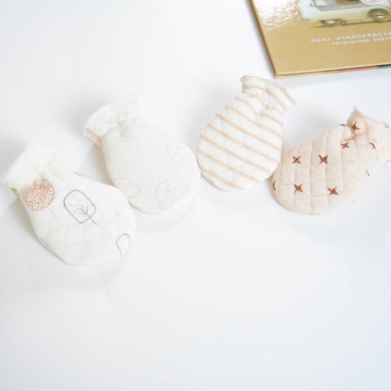 Găng Tay Cho Bé Từ 0 - 9 Tháng Tuổi MAIWEI Cotton Hữu Cơ DD130