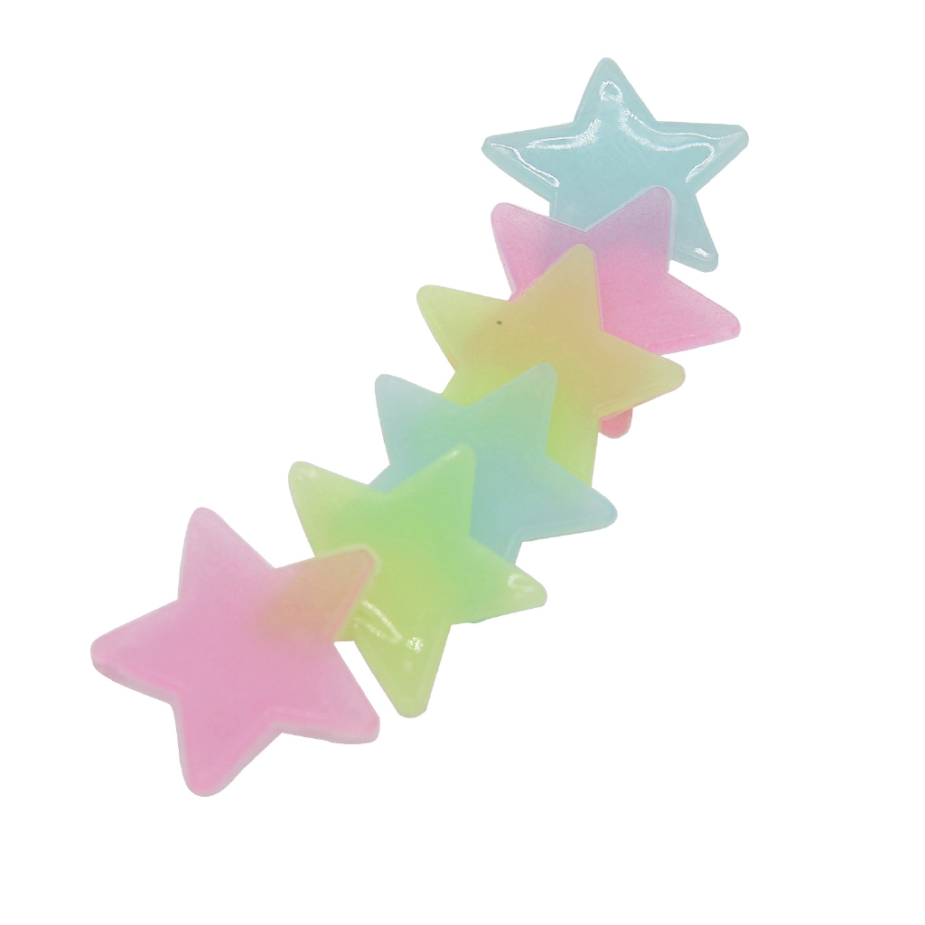 Bộ 100 miếng dán tường hình ngôi sao và mặt trăng 3D phản quang