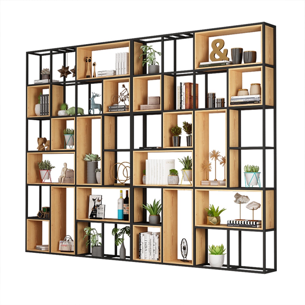Kệ trưng bày trang trí, để sách IBIE AK022 mặt gỗ, khung sắt sơn tĩnh điện, tùy chọn kích thước, màu sắc, gia công tỉ mỉ