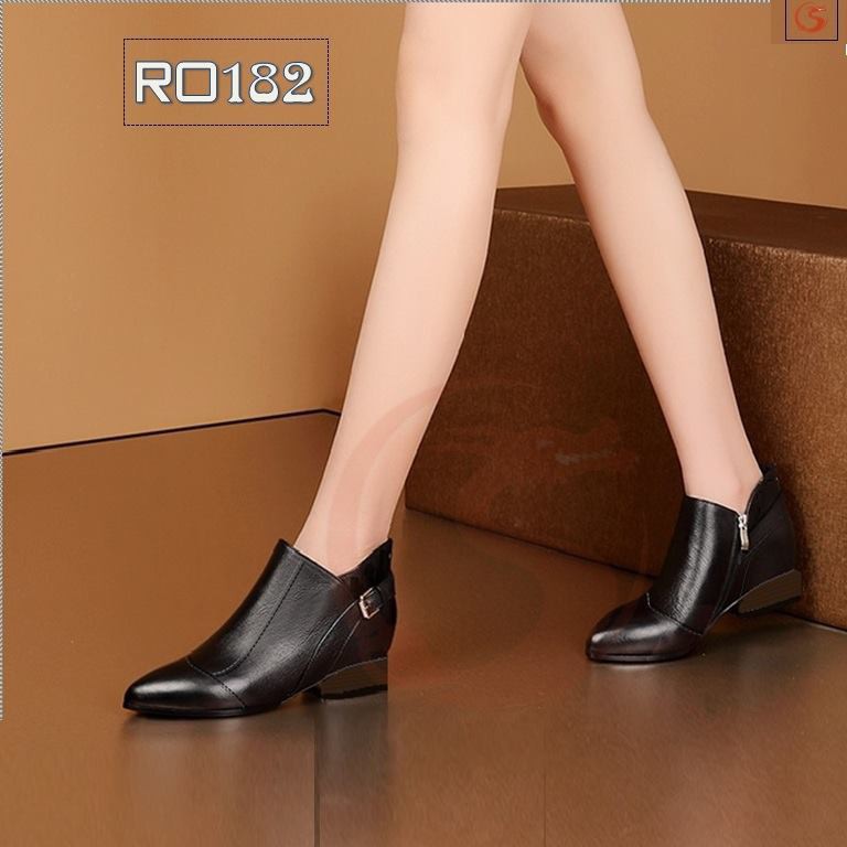 Giày bốt nữ đẹp đế bệt thời trang thương hiệu rosata ro182