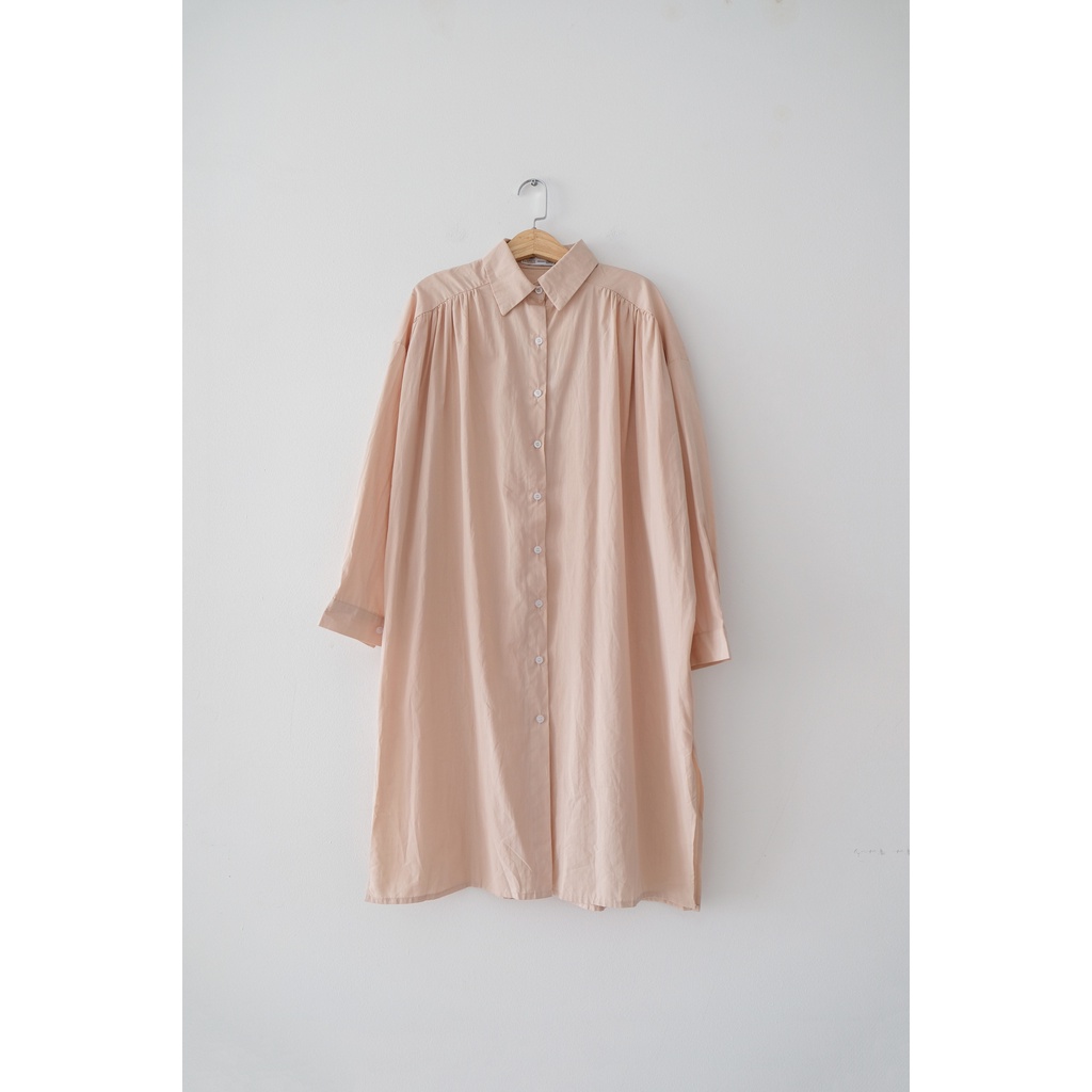Áo Sơ Mi Nữ Dáng Dài Fw 20 Camel Shirt Dress - Outer - HQ2450 | Lana Official