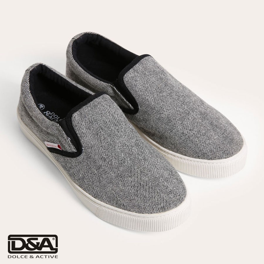 D&amp;A giày slipon nữ thời trang L1507 ghi - xanh