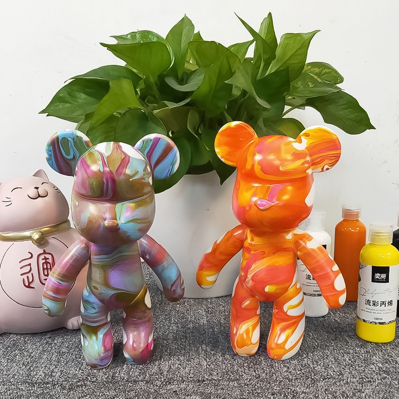 Lithium067 gấu bạo lực Bạo lực Gấu Tự làm Kim cương nạm Nhuộm bằng tay Graffiti Vinyl Búp bê