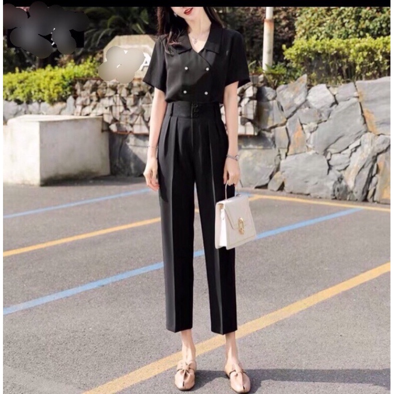 Quần Baggy vải 3 cúc lưng  - Hàng Quảng Châu