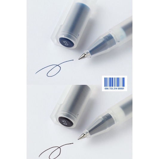 BỘ 10 CÂY BÚT BI CÓ NẮP MỰC GEL 0,5/0.38mm - XANH ĐEN/ ĐEN THƯƠNG HIỆU MUJI