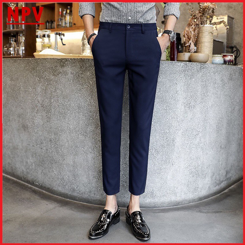 Quần âu nam ống côn NPV vải lụa co giãn,quần tây nam không nhăn, không xù, trẻ trung | BigBuy360 - bigbuy360.vn