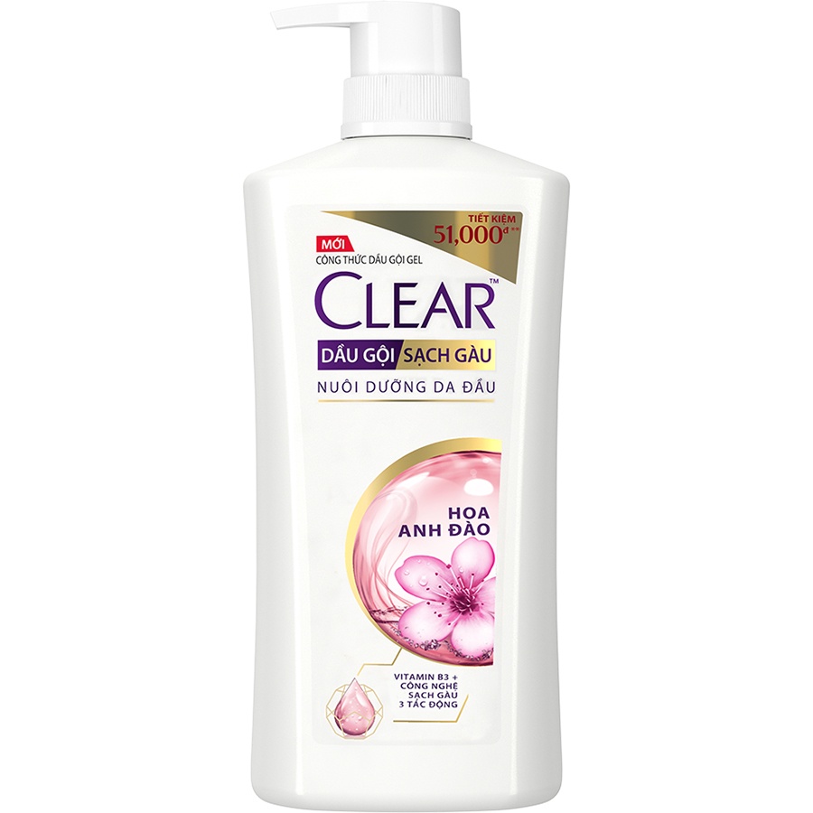 Dầu gội sạch gầu Clear Hoa Anh Đào 630g