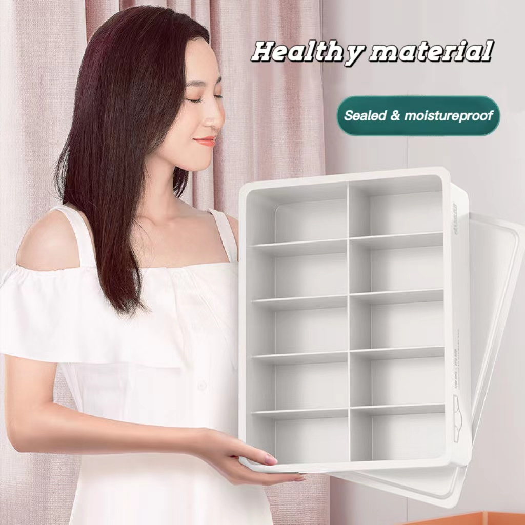 Hộp Đựng Đồ Lót/Vớ Bằng Nhựa Chia Ngăn Ba Trong Một Tiện Dụng