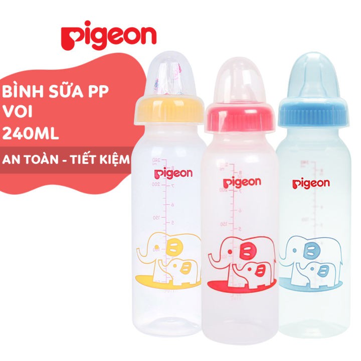 Bình sữa Pigeon 120ml / 240ml cổ hẹp PP tiêu chuẩn