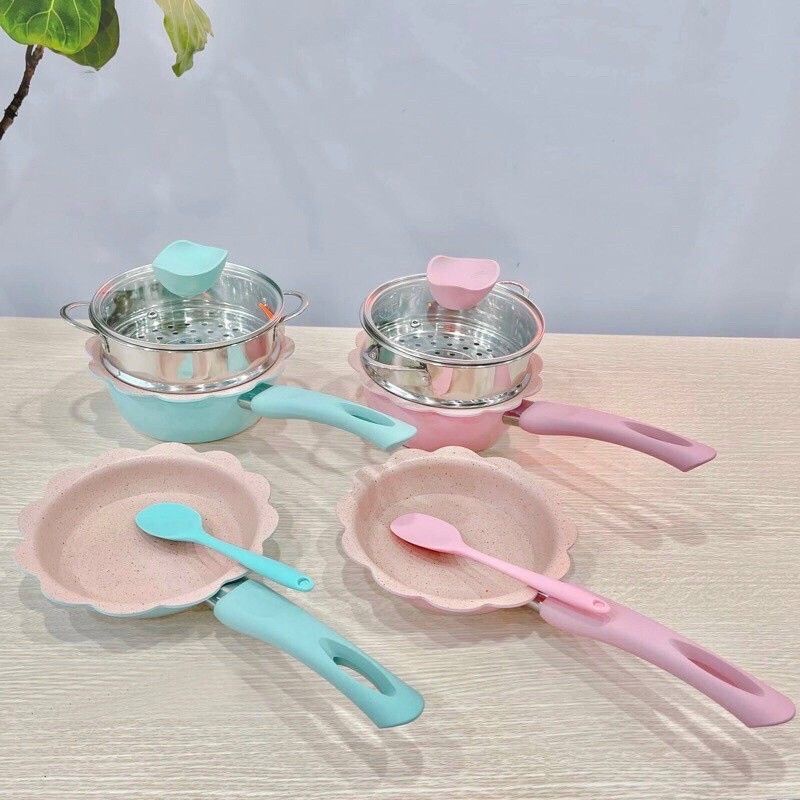 Nồi chảo đá ăn dặm ,nấu cháo, nấu ăn dặm có hấp và vá