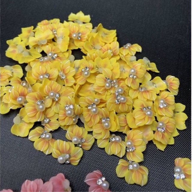 Cúc nhọn ruby kẻ - Hoa bột nail