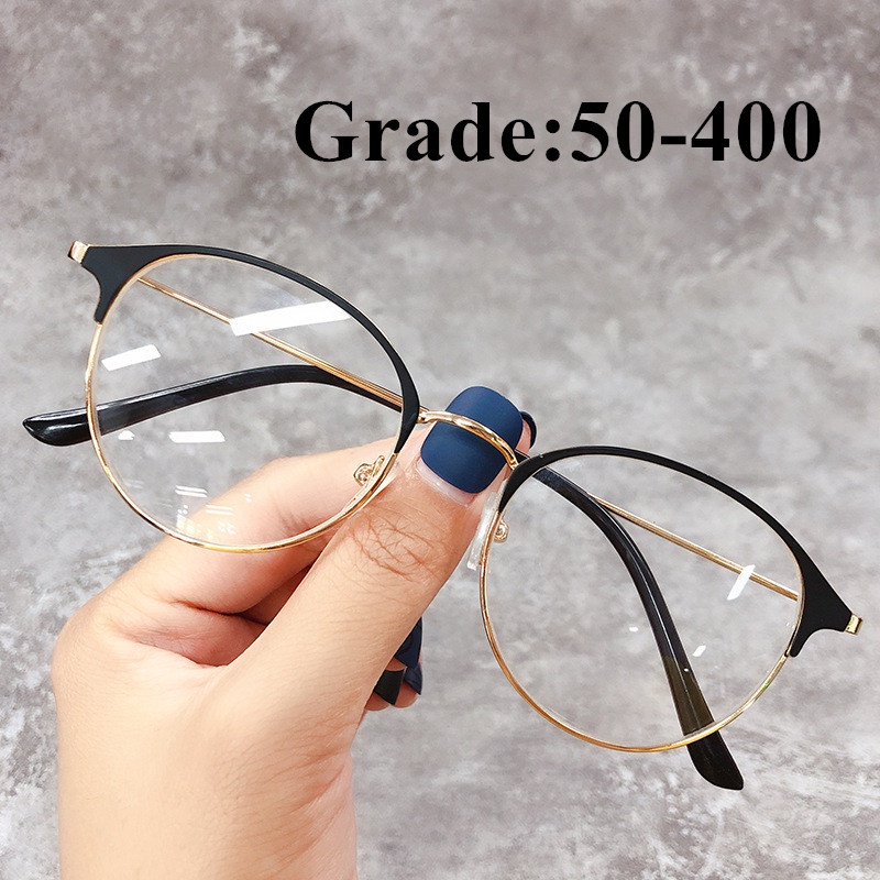 Kính cận gọng tròn thời trang cho nam nữ 50-400