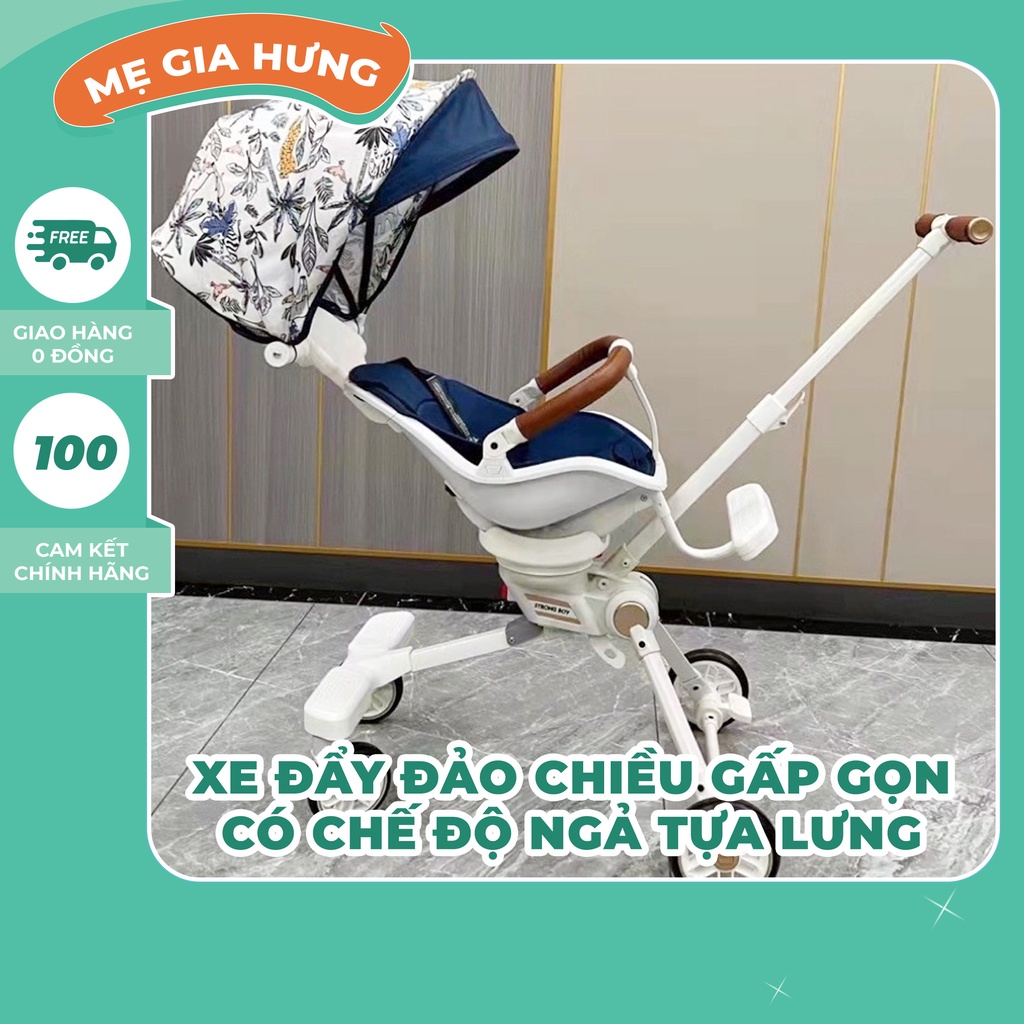 XE ĐẨY ĐẢO CHIỀU GẤP GỌN CÓ CHẾ ĐỘ NGẢ TỰA LƯNG V-BABY X1