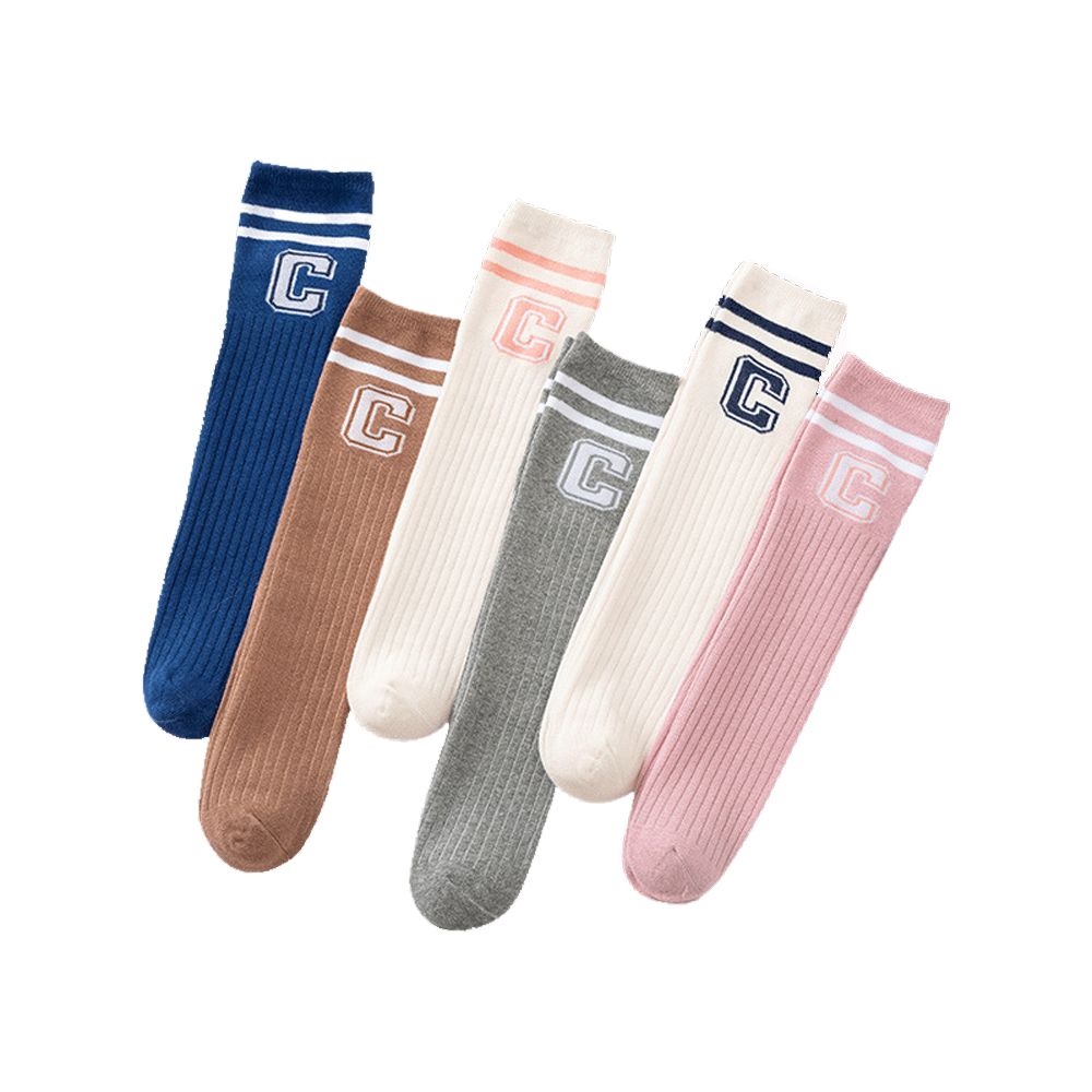 Đôi Vớ Cotton Cao Đến Đầu Gối In Chữ Tiếng Anh Thoải Mái Thời Trang Cho Bé