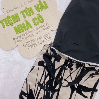Túi vải nhung nâu