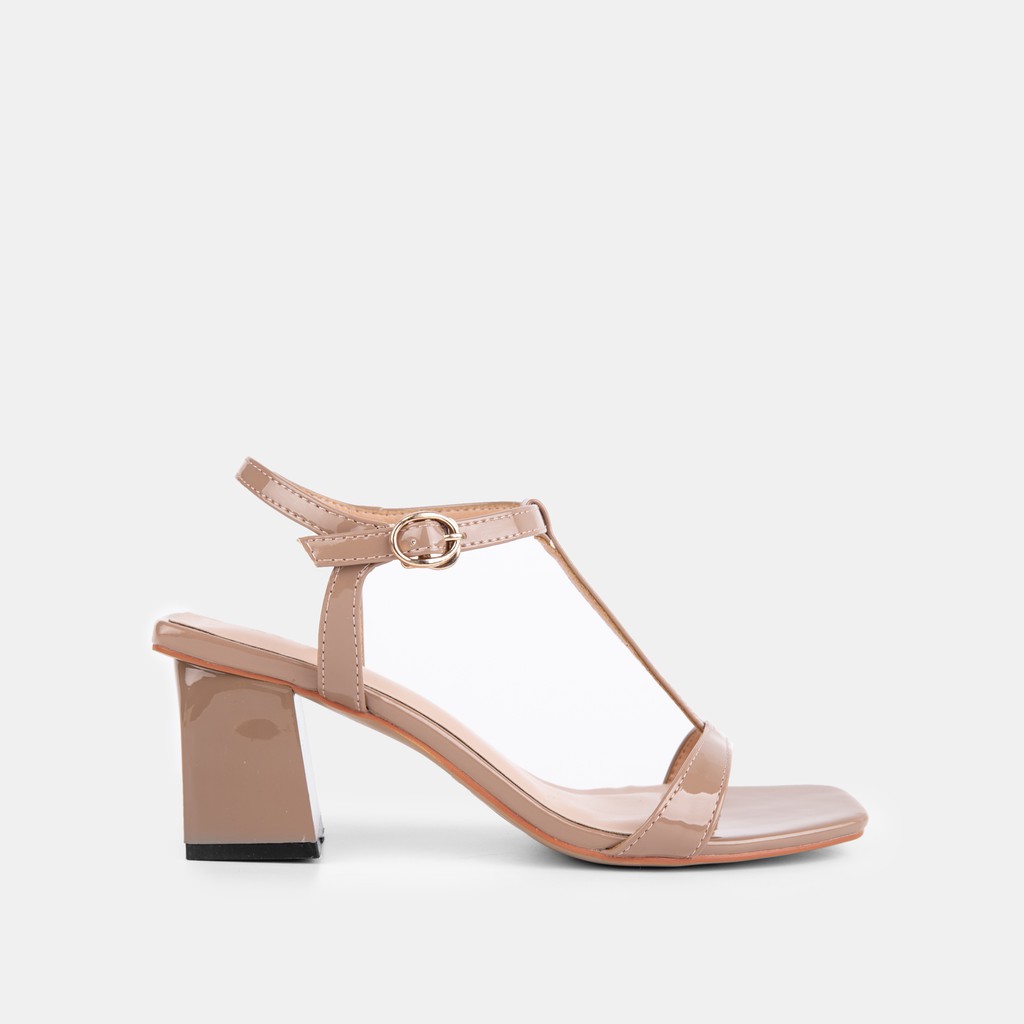 Giày Sandal Zelda Star gót vuông 6cm da bóng sang chảnh - SN008820