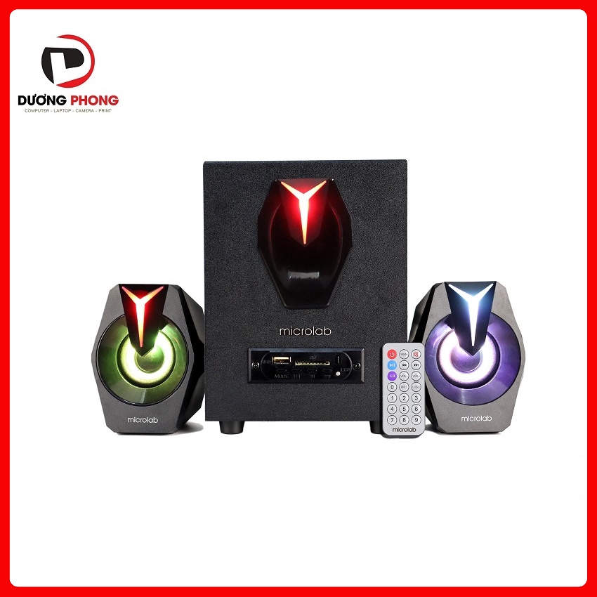 Loa vi tính MICROLAB G100BT 2.1 Có Bluetooth, Khe cắm thẻ nhớ, USB,Công suất 11W - Hàng Chính Hãng