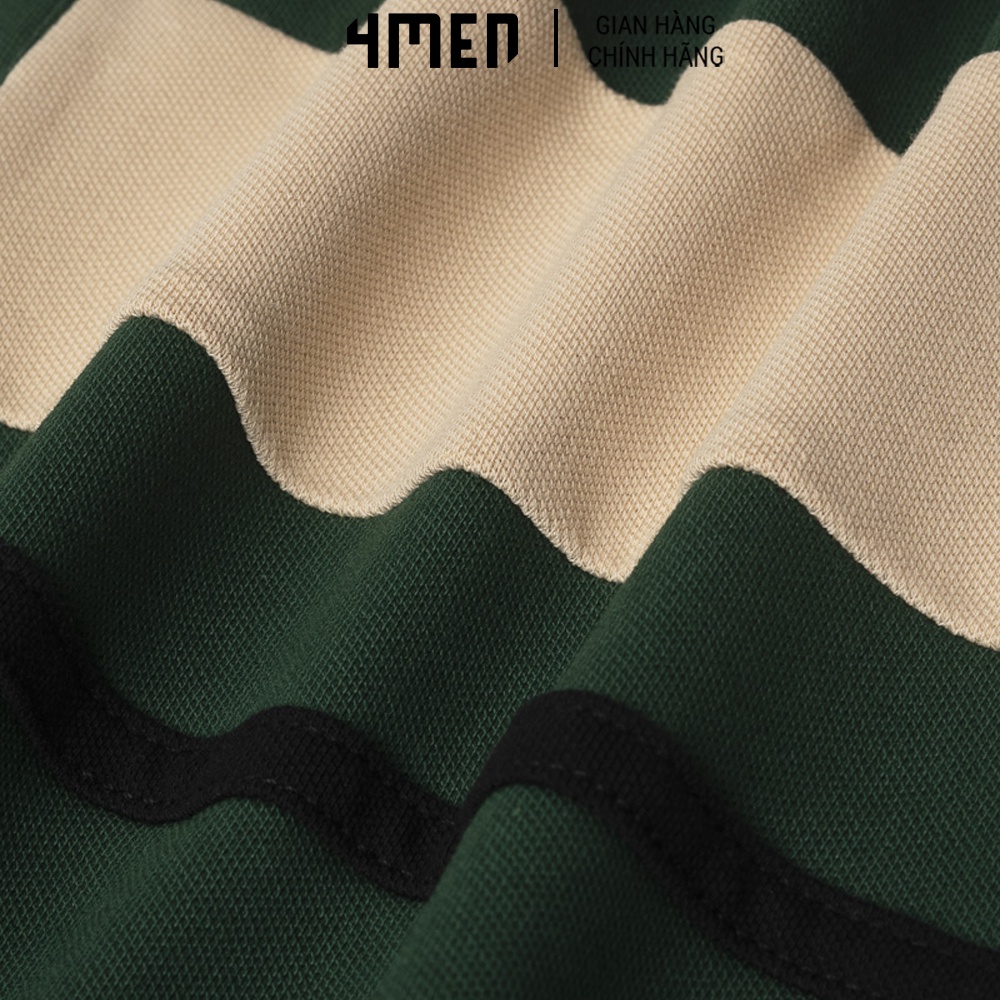 Áo Polo Nam Form Slimfit Stripe Color 4MEN PO083 đẹp, vải cotton cá sấu thoáng mái, co giãn