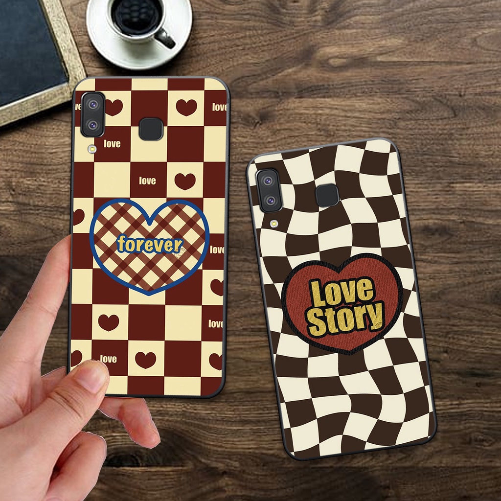 Ốp Samsung A8 star / A9 star in hình kẻ caro , trái tim , bánh quy cute siêu đẹp