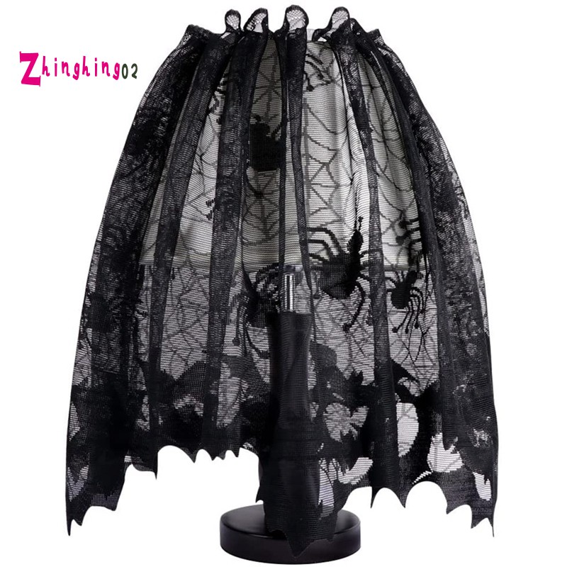 Phụ kiện mạng trang trí đèn phối ren phong cách Gothic hình nhện cho Halloween