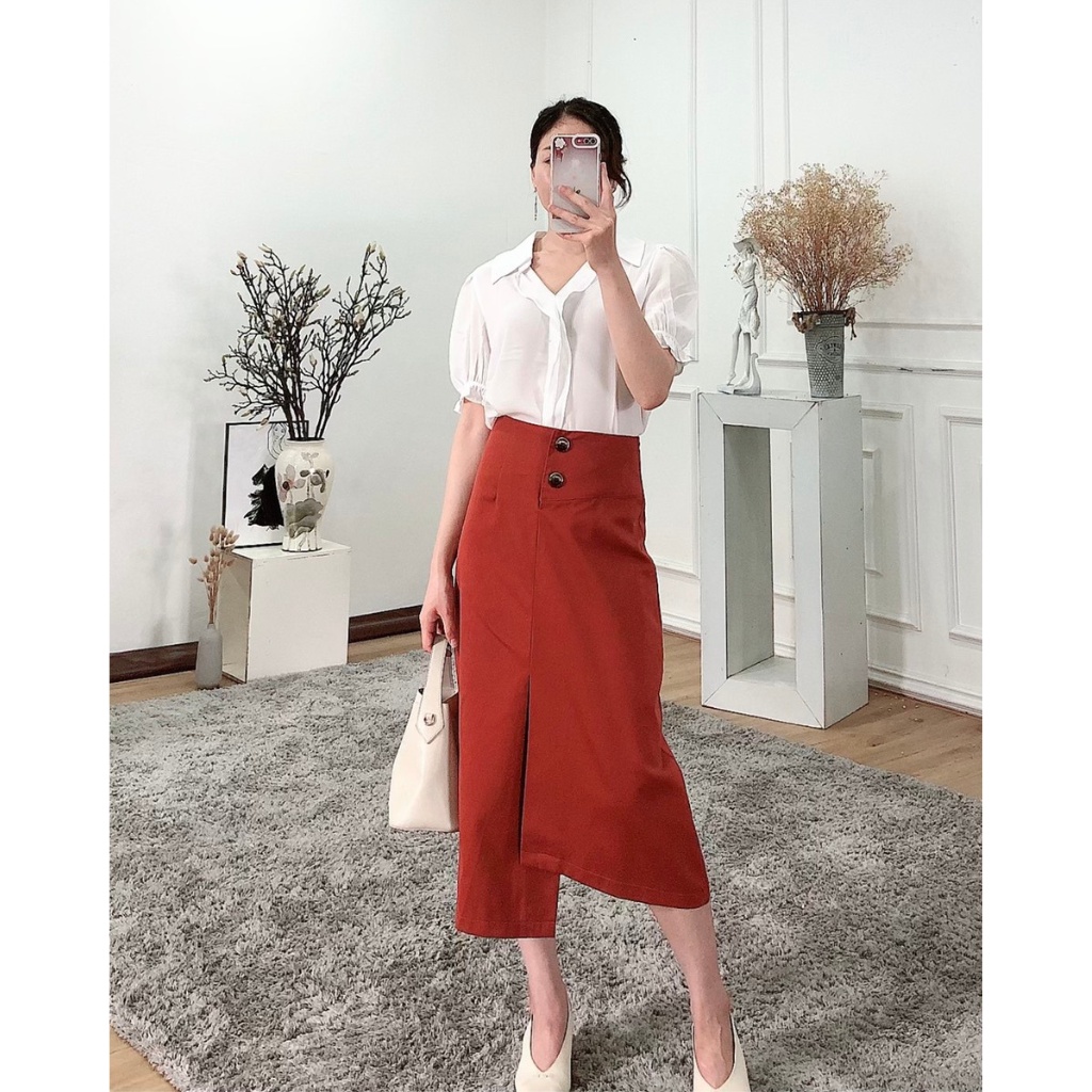 Chân váy dài vạt chéo, phong cách tiểu thư cá tính thương hiệu TK FASHION - CVK469