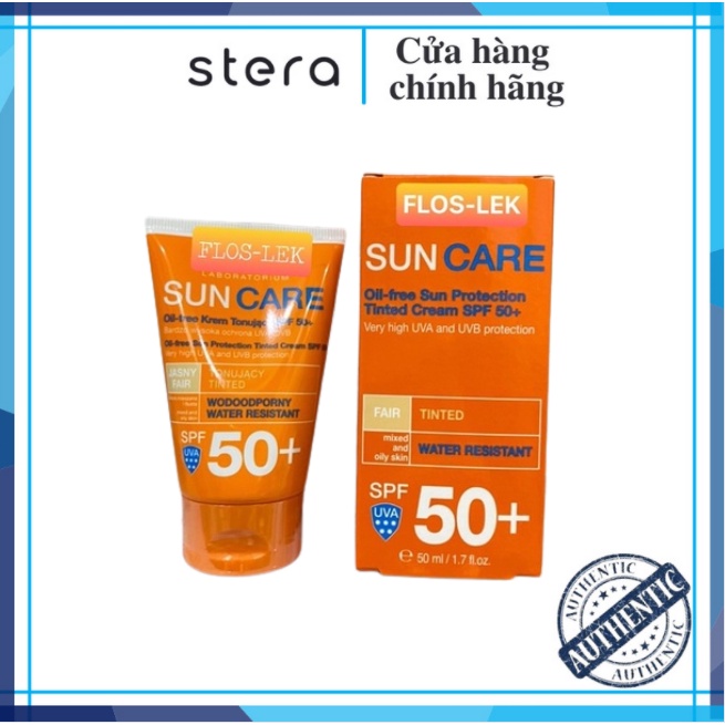 Kem Chống Nắng Sun Care Floslek - Oil Free Sun Protection Tinted Cream SPF50+ 50ml Cho Da Dầu