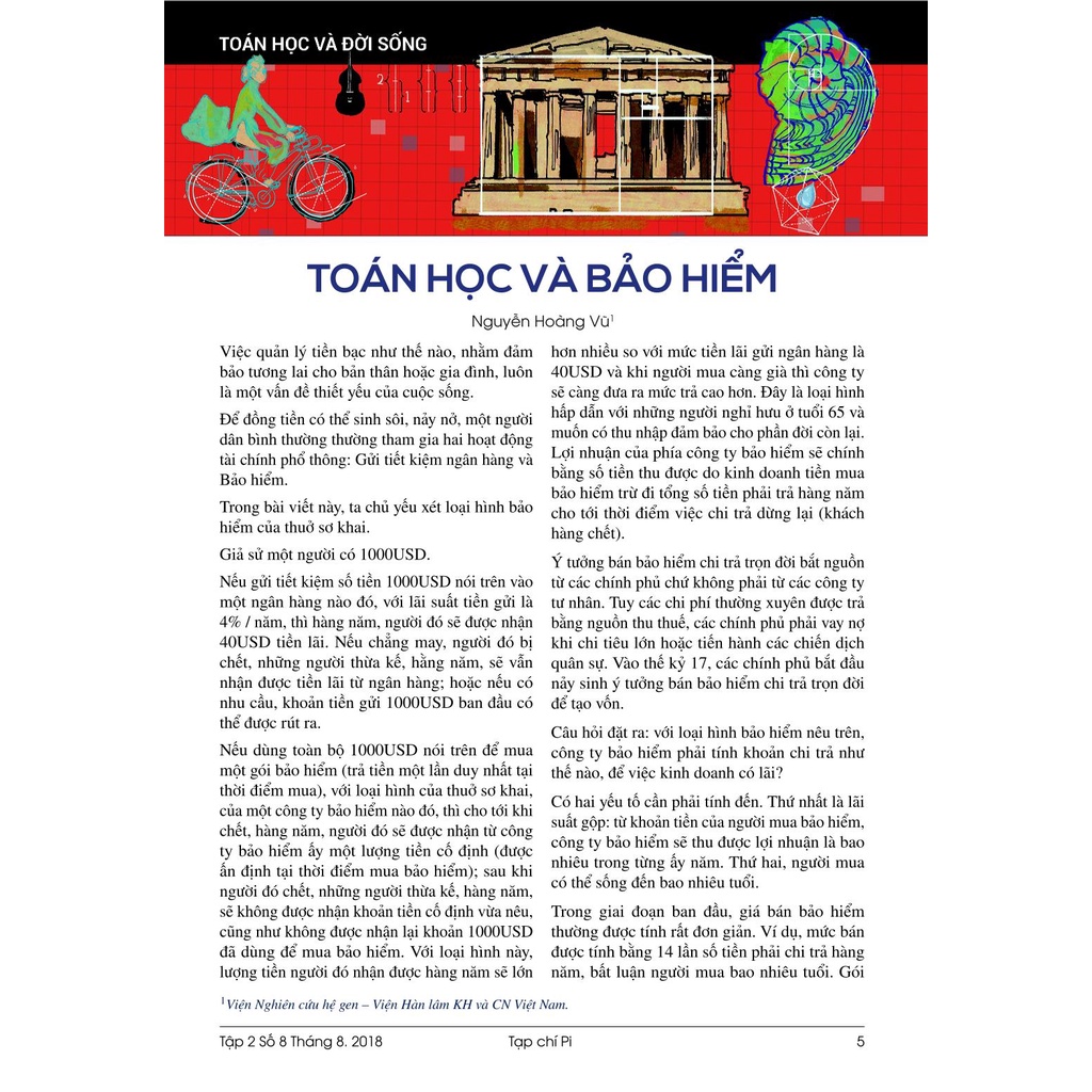 Tạp chí Pi- Hội Toán học Việt Nam số 8/tháng 8 năm 2018