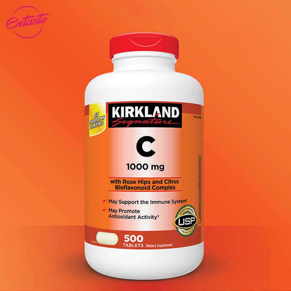 Viên uống bổ sung vitamin C Kirkland 1000mg sáng da chống lão hóa 500 viên